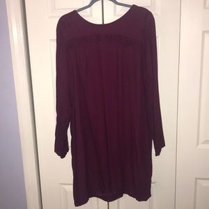 Magenta long sleeve dress